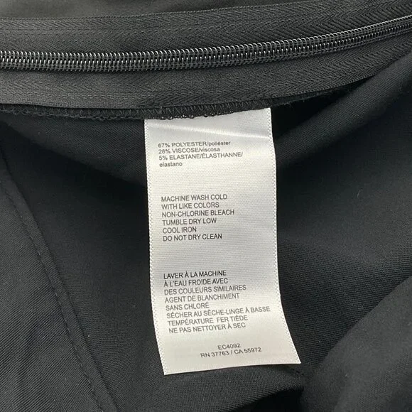 Rafaella Classic Fit Black Loop Trim Shorts Side Zip Side Pockets Pleats 14 NWT - Picture 9 of 10